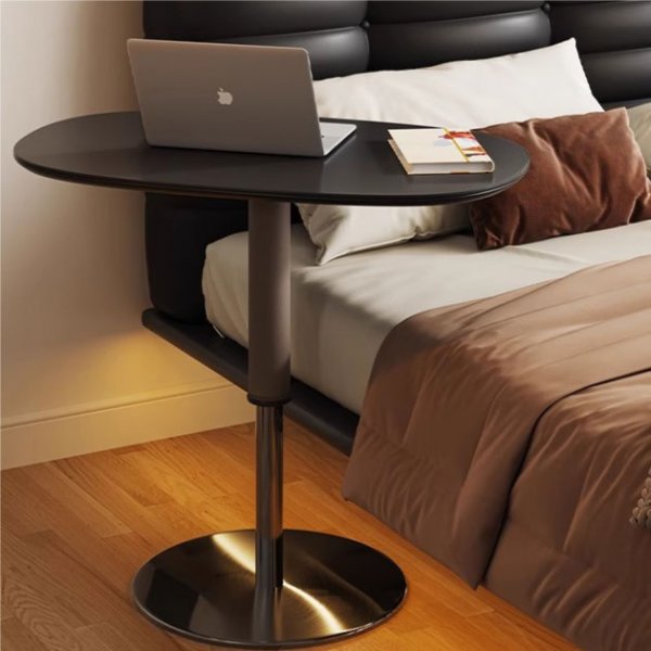 洞石岩板升降茶几