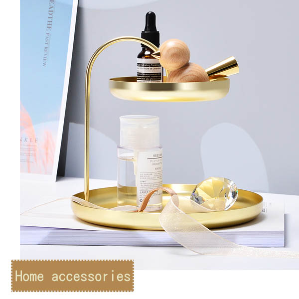 金色雙層置物盤點心盤