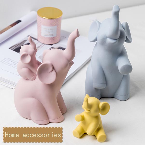 事事吉祥-馬卡龍大象飾品三件組