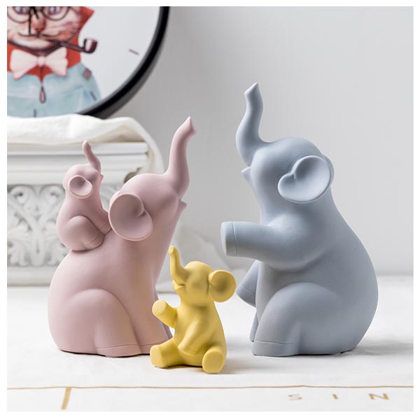 事事吉祥-馬卡龍大象飾品三件組